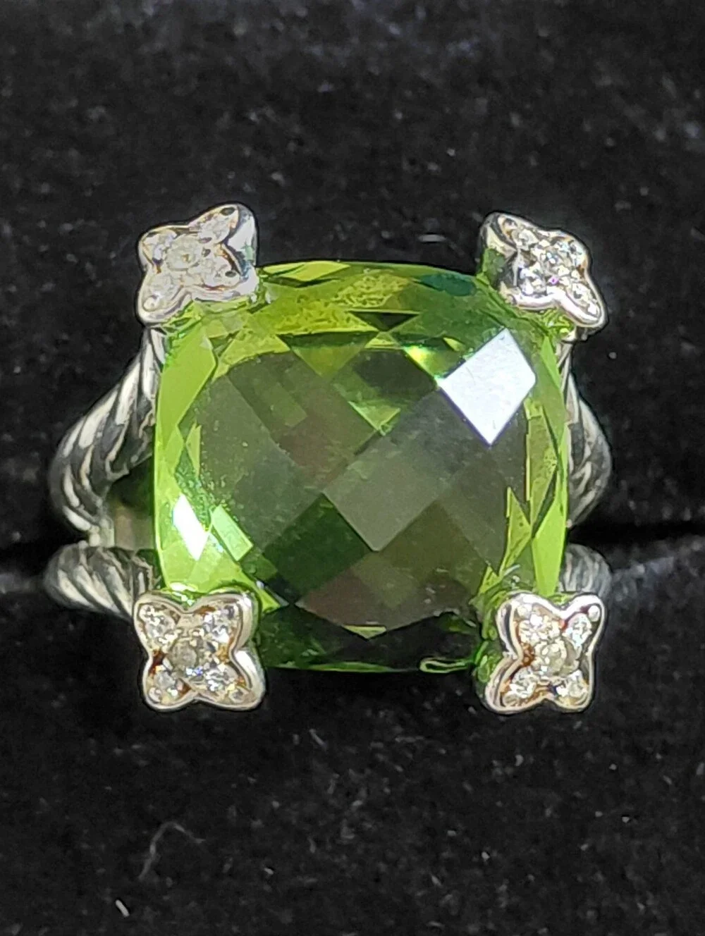 David Yurman Cushion Set Peridot Size 6